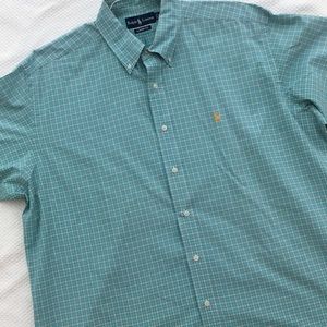 Ralph Lauren Mint Yellow Check S/S Shirt XL